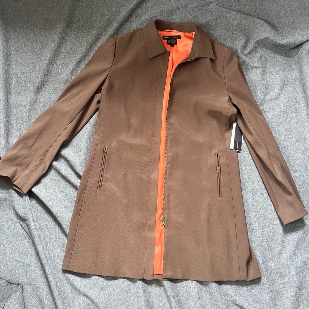 Slates Janet Howard Blazer Jacket Women's Size Medium Brown Bistretch
